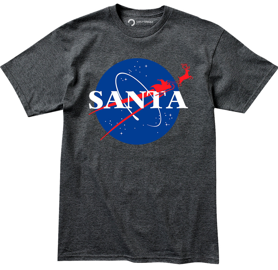 Funny Santa Space Shirt, Retro Christmas Family Tee