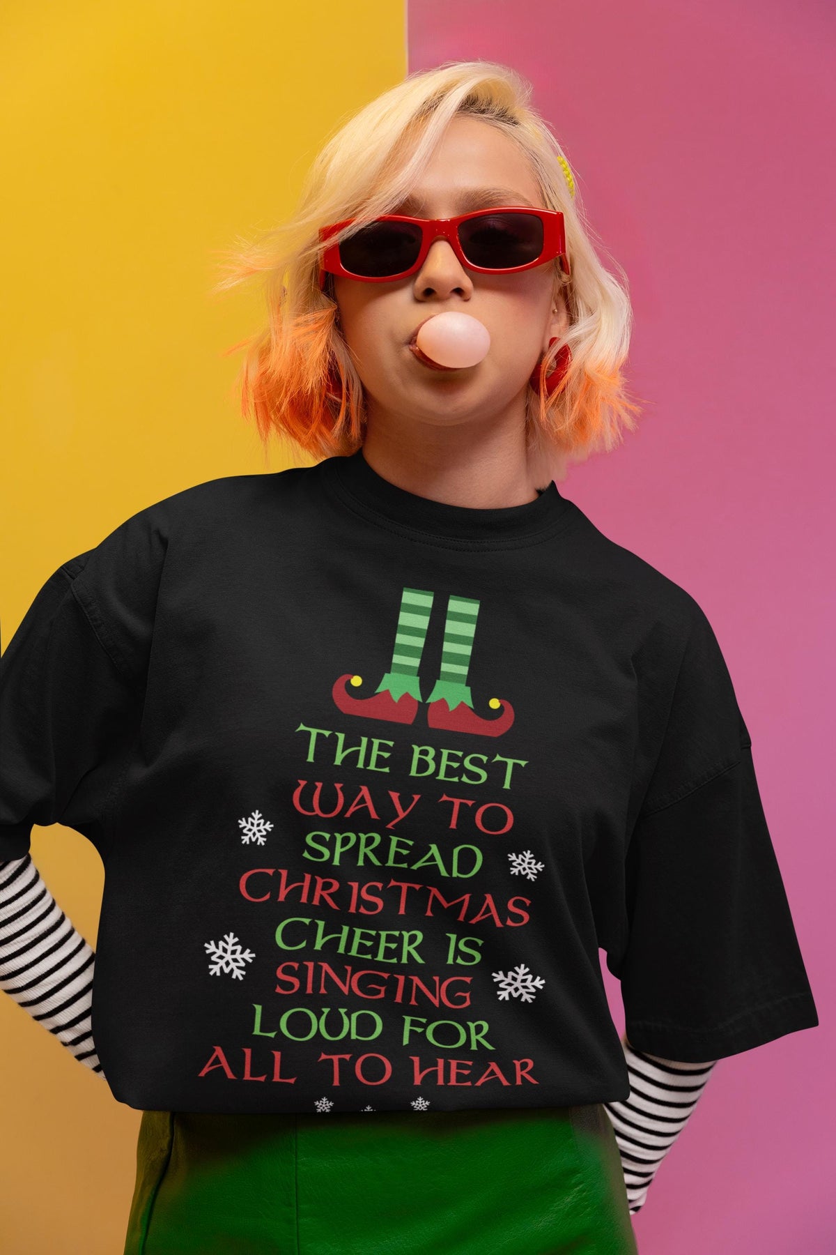 Comfort Colors® Christmas Cheer Shirt, Funny Elf-Inspired Holiday Tee, Singing Christmas Graphic, Festive Gift