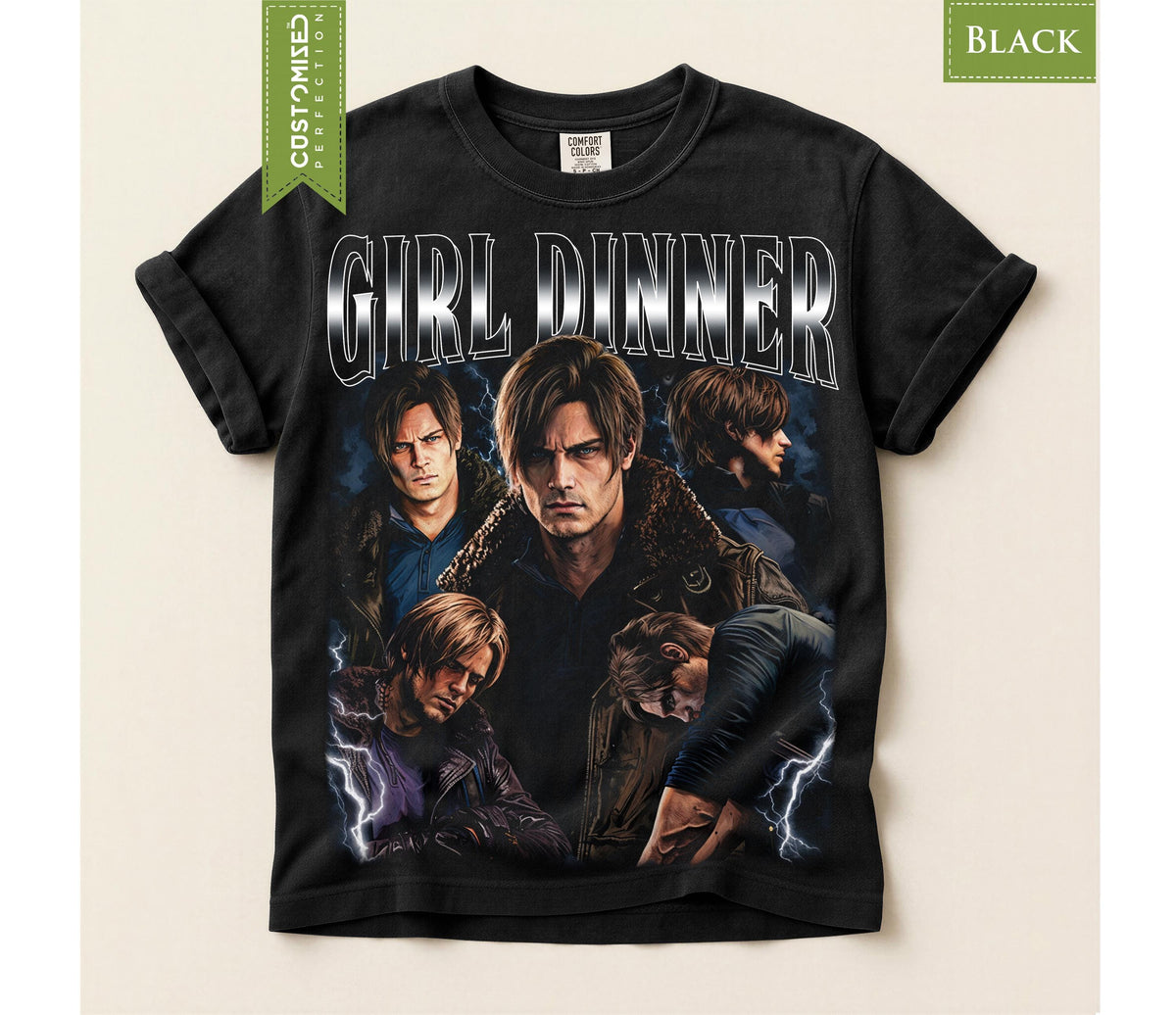Girl Dinner Leon Kennedy Comfort Colors® T-Shirt, Requiem RE9 Gamer Gift, Resident Evil Tee