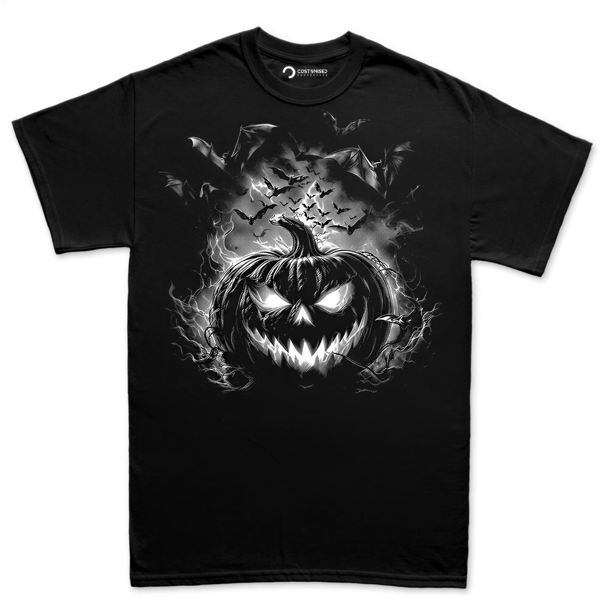 Glowing Jack O Lantern Shirt, Bat Swarm Halloween T-Shirt, Evil Pumpkin Face Hoodie, Dark Horror Halloween Sweatshirt, Spooky Tee Gift