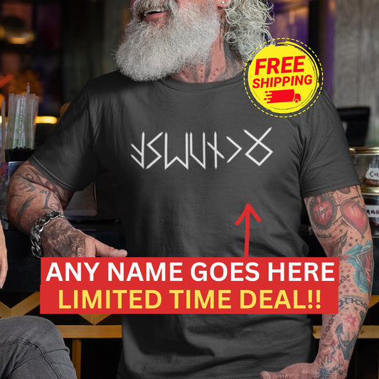 Personalized Runes Futhark Shirt, Custom Norse Mythology Tee, Unisex Viking Clothes
