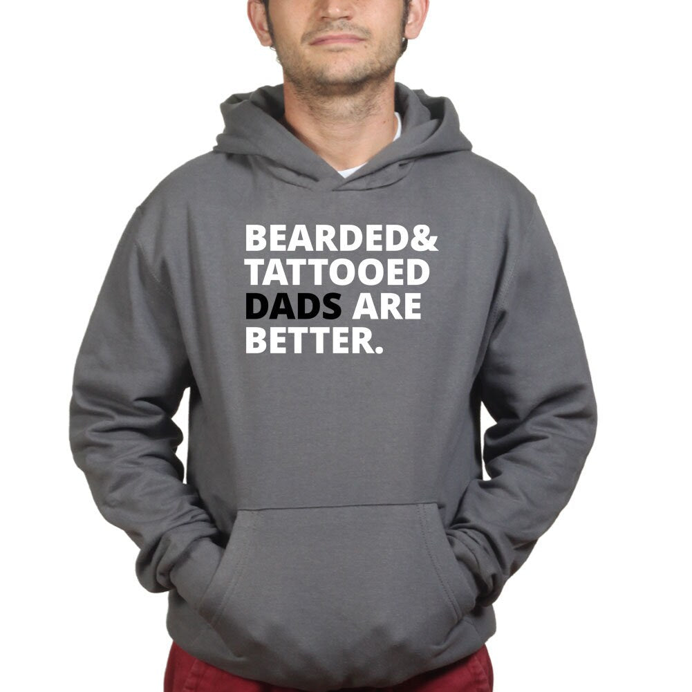 Men's Bearded and Tattooed Dads Are Better Hoodie - R1796