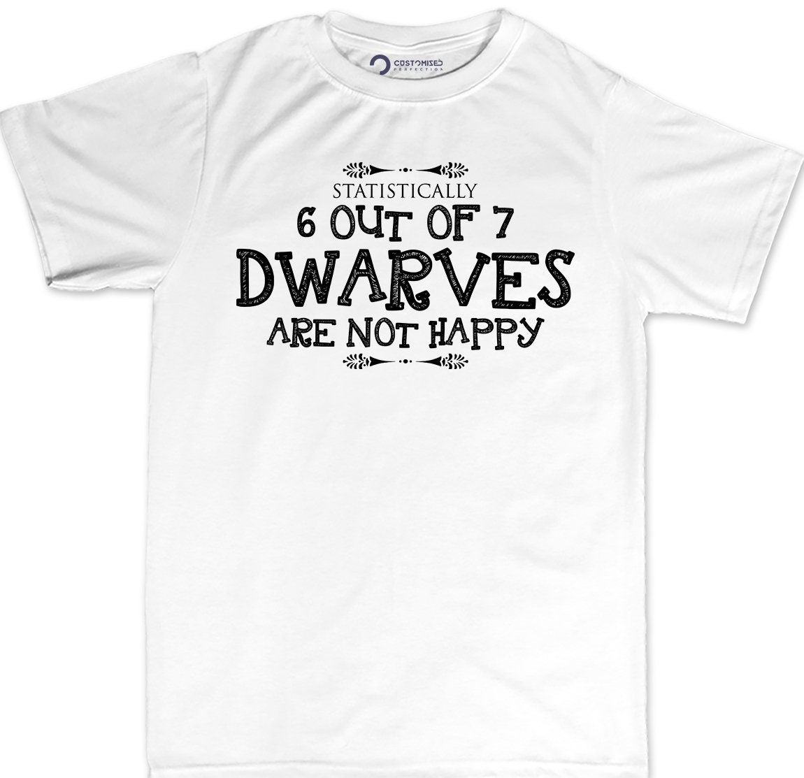 Funny Christmas Seven Dwarfs Shirt, Funny Christmas Shirt, Funny Holiday Shirt, Funny Christmas Tee, 6 out of 7 Dwarves Not Happy Men Shirt