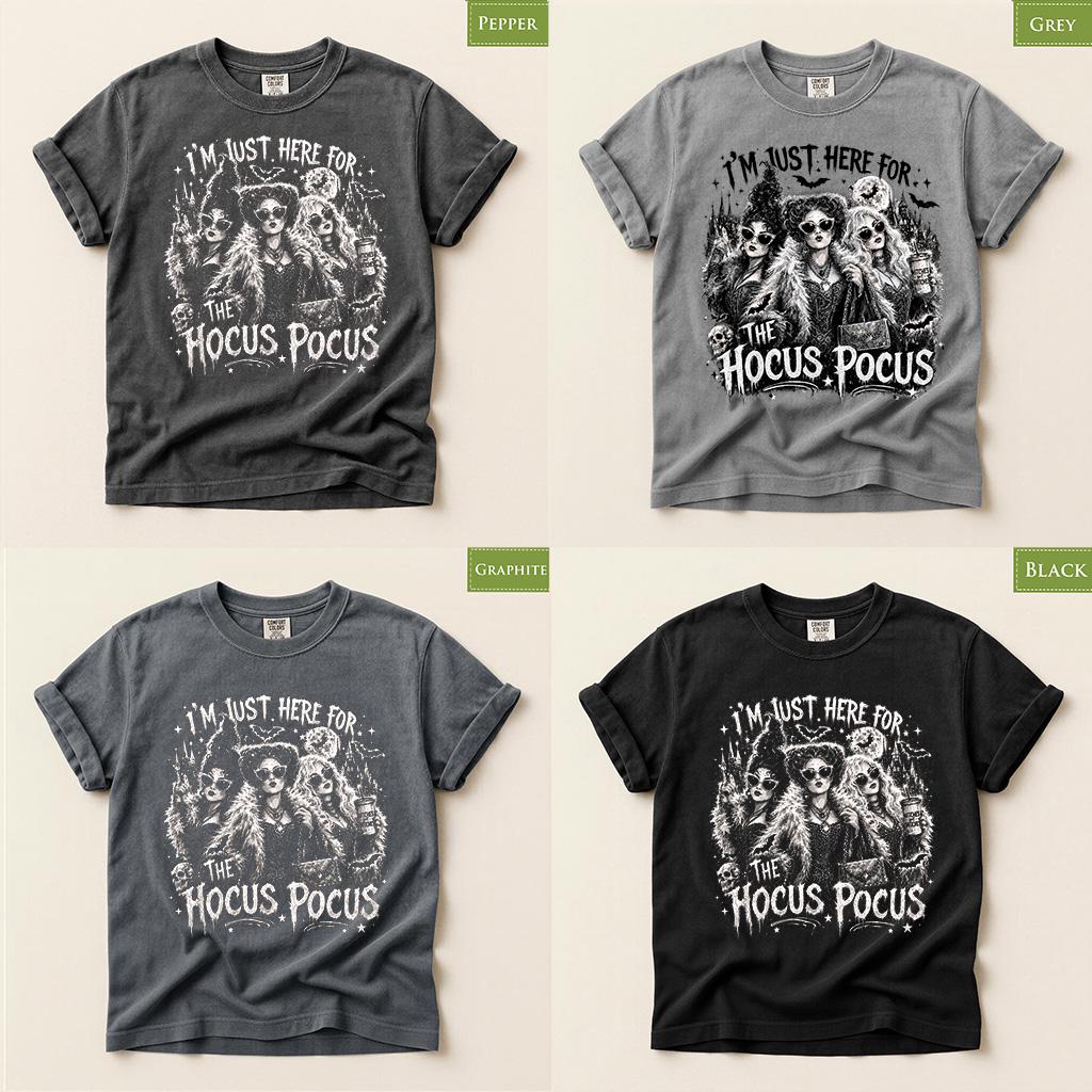 Comfort Colors® Hocus Pocus Halloween Shirt, Witchy Graphic Tee, Spooky Season Salem Vibes