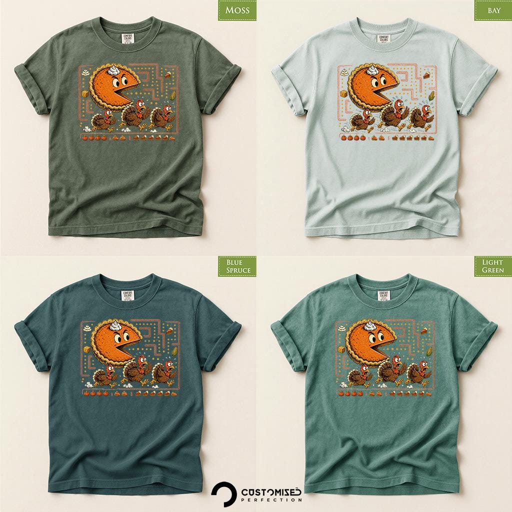 Comfort Colors® Thanksgiving Shirt, Funny Turkey Pie Chase Tee, Fall Food Graphic, Turkey Dinner top