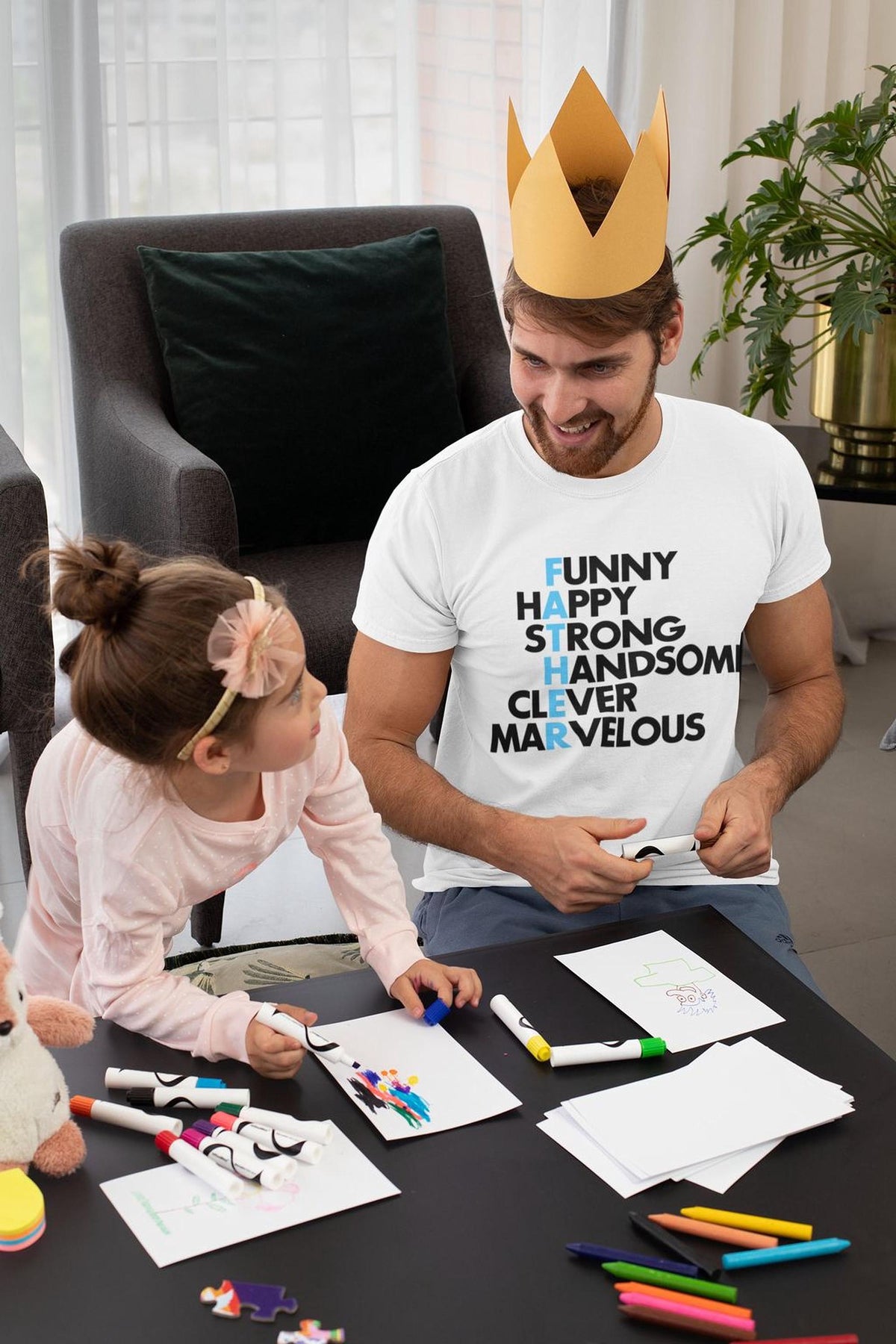 Father Crossword Shirt: Clever Dad Acronym Puzzle Tee for Papa