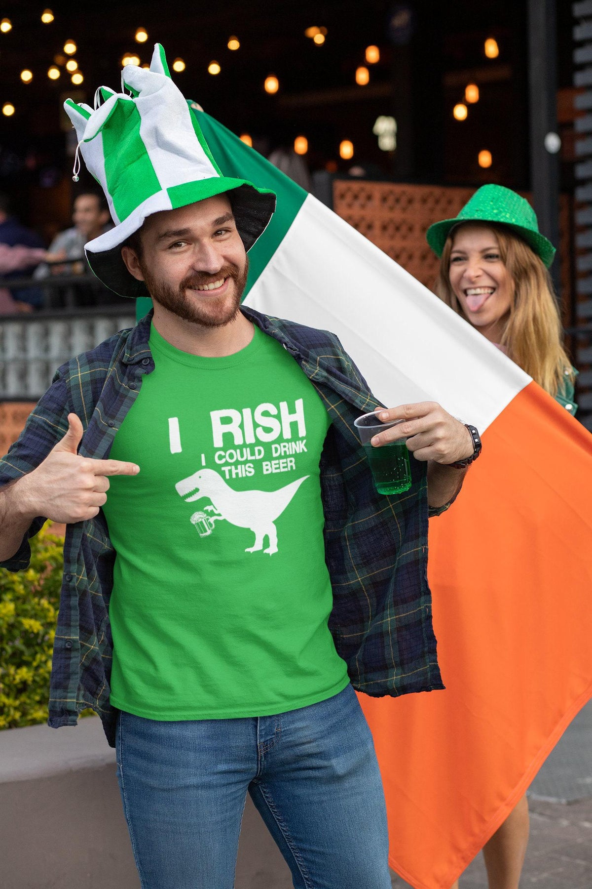 Funny Irish T-Rex Shirt | St Patrick's Day Celebration Tee