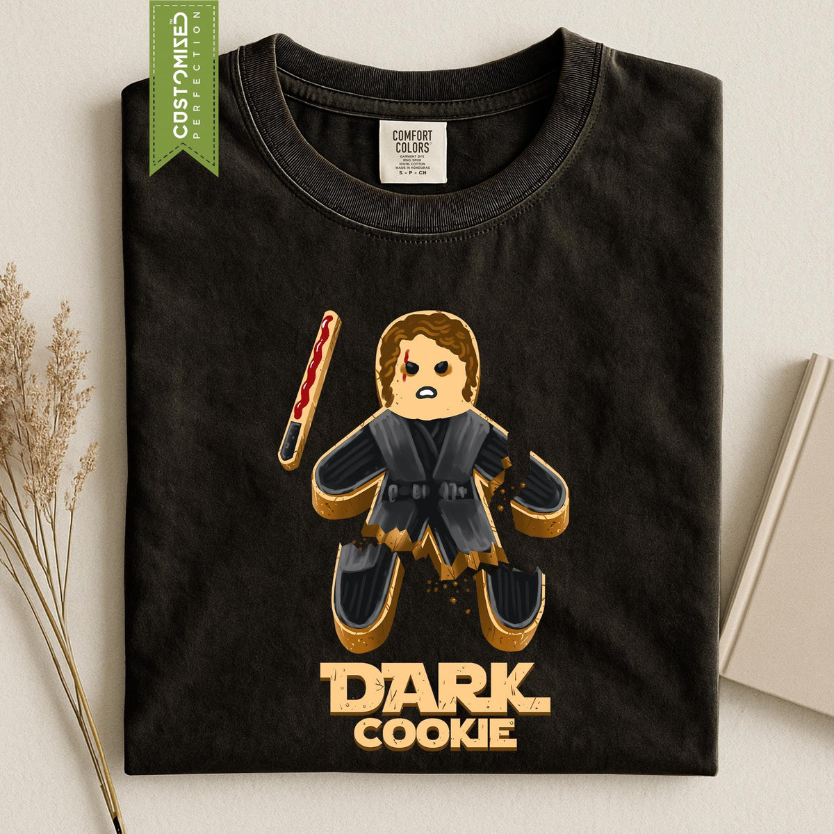 Comfort Colors® Dark Cookie Shirt, Dark Warrior Graphic Tee, Funny Cookie Shirt, Unique Gift, Gamer Inspired Apparel