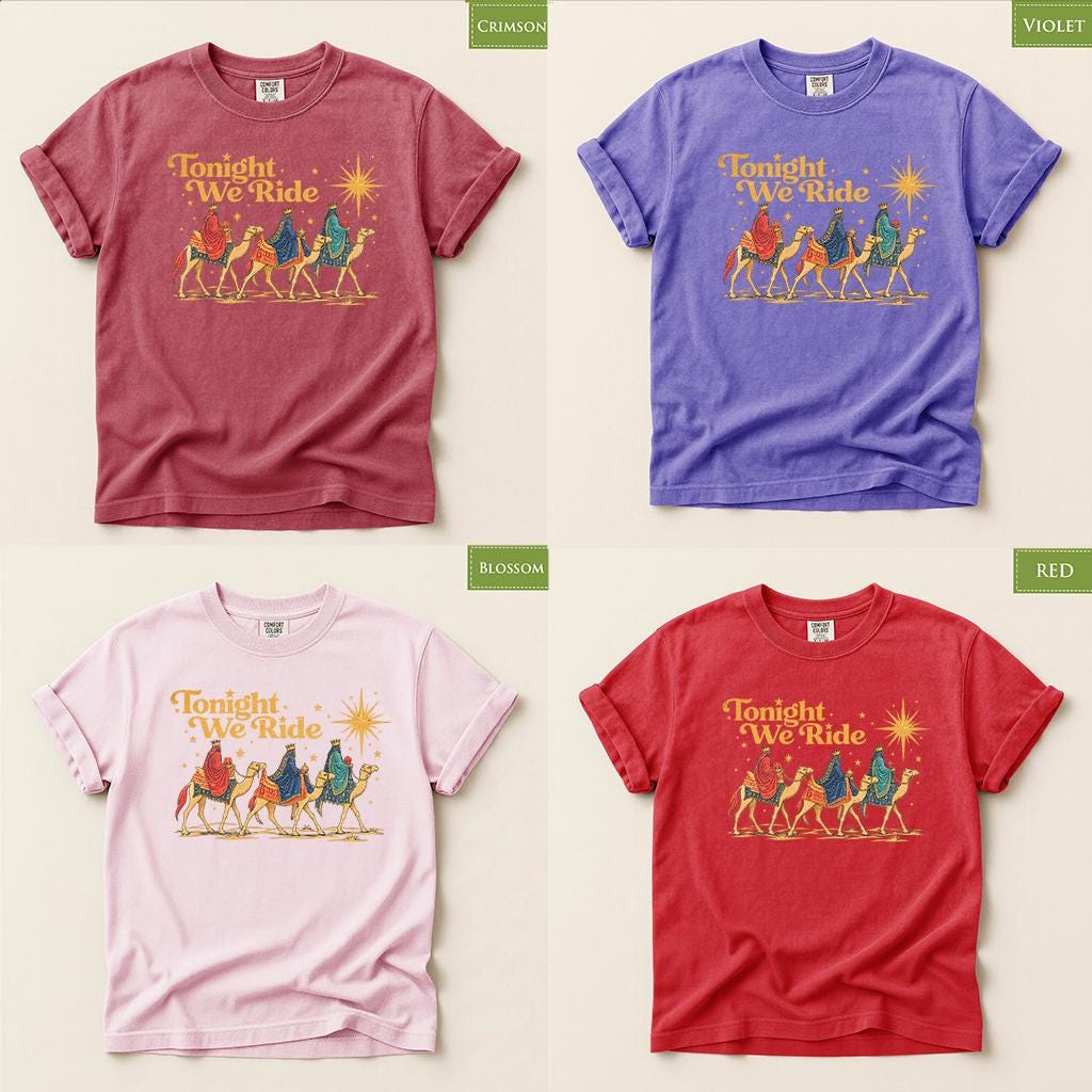 Comfort Colors® Wise Men Christmas Shirt, Three Wise Men Tee, Christian Christmas Shirt, Nativity Faith Gift, Religious