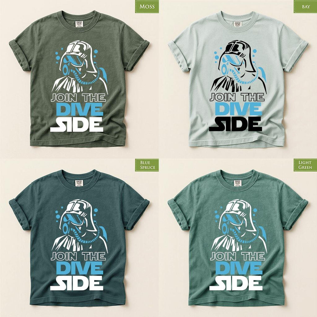 Comfort Colors® Scuba Diving T-Shirt, Join the Dive Dark Side Tee, Diver Gift