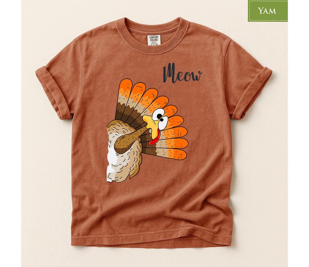 Comfort Colors® Funny Turkey Shirt, Thanksgiving Gobbler Tee, Cute Fall Bird Graphic, Holiday Gift