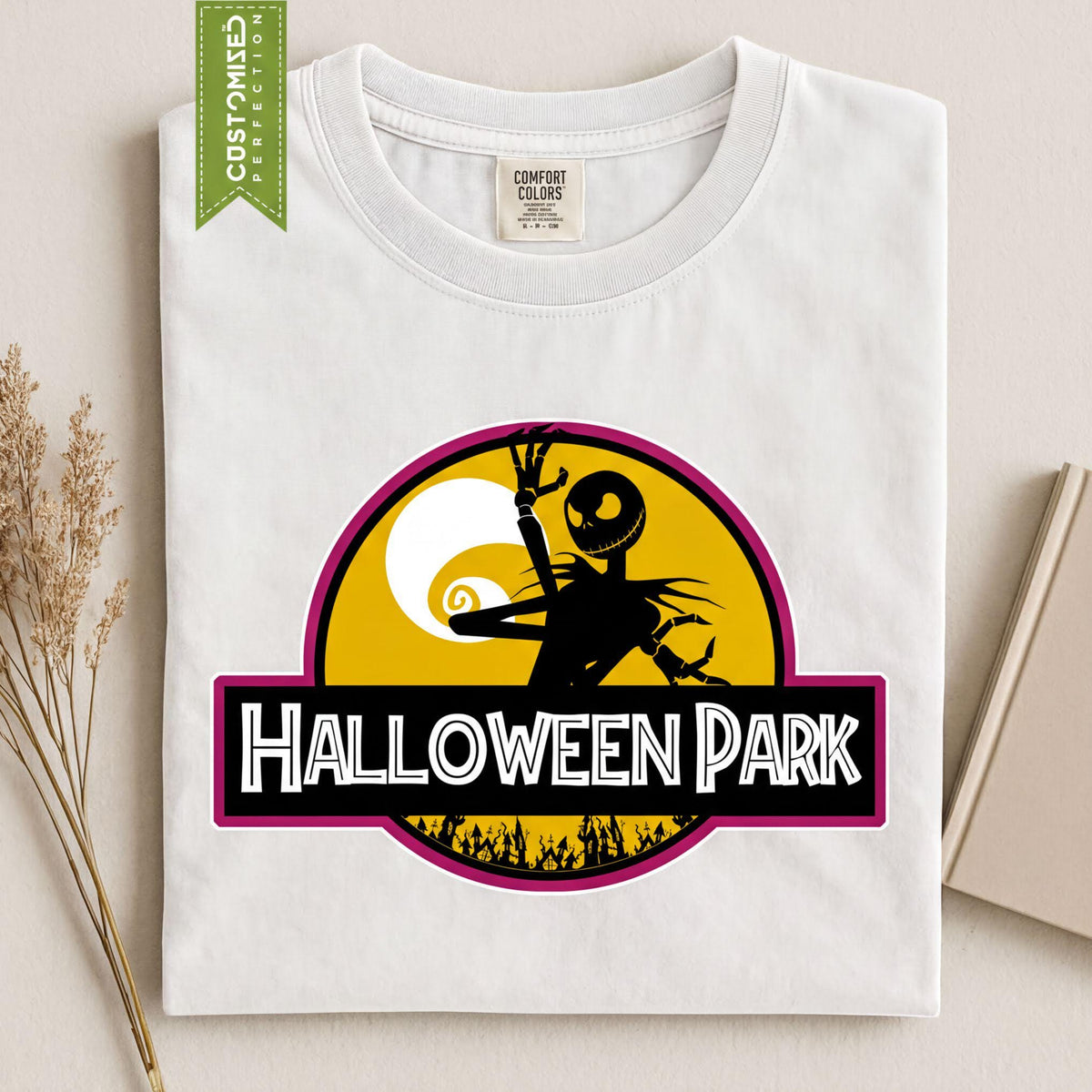 Jurassic Halloween Park Shirt, Nightmare Jack Pumpkin Tee, Comfort Colors® Skellington Design, Fall Autumn Top