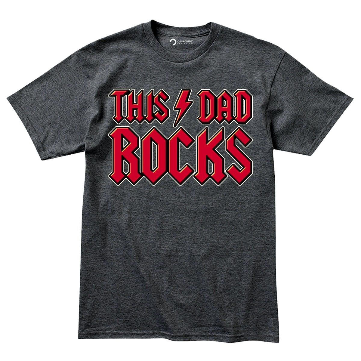 Dad Rocks T-Shirt: Funny Rock Music Comfort Colors® Tee for Fathers