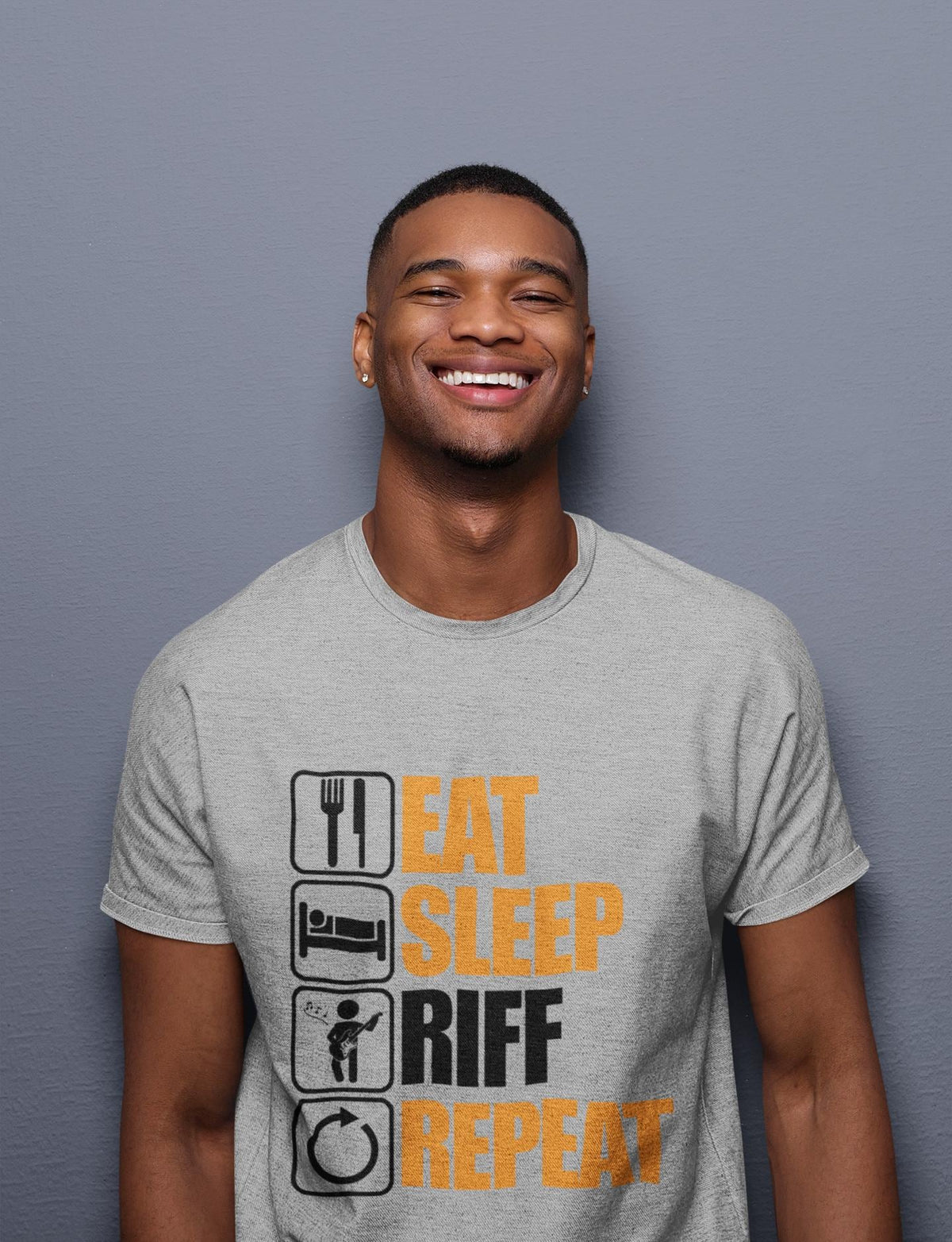 Funny Guitar Player Shirt, Rock Riff Humor for Men