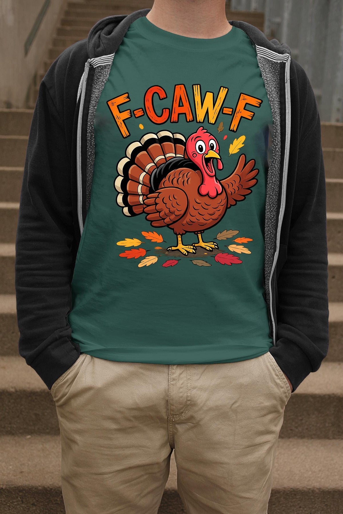 Comfort Colors® Thanksgiving Turkey Shirt, Funny Fall Bird FcawF Tee, Cute Autumn Holiday Graphic Gift