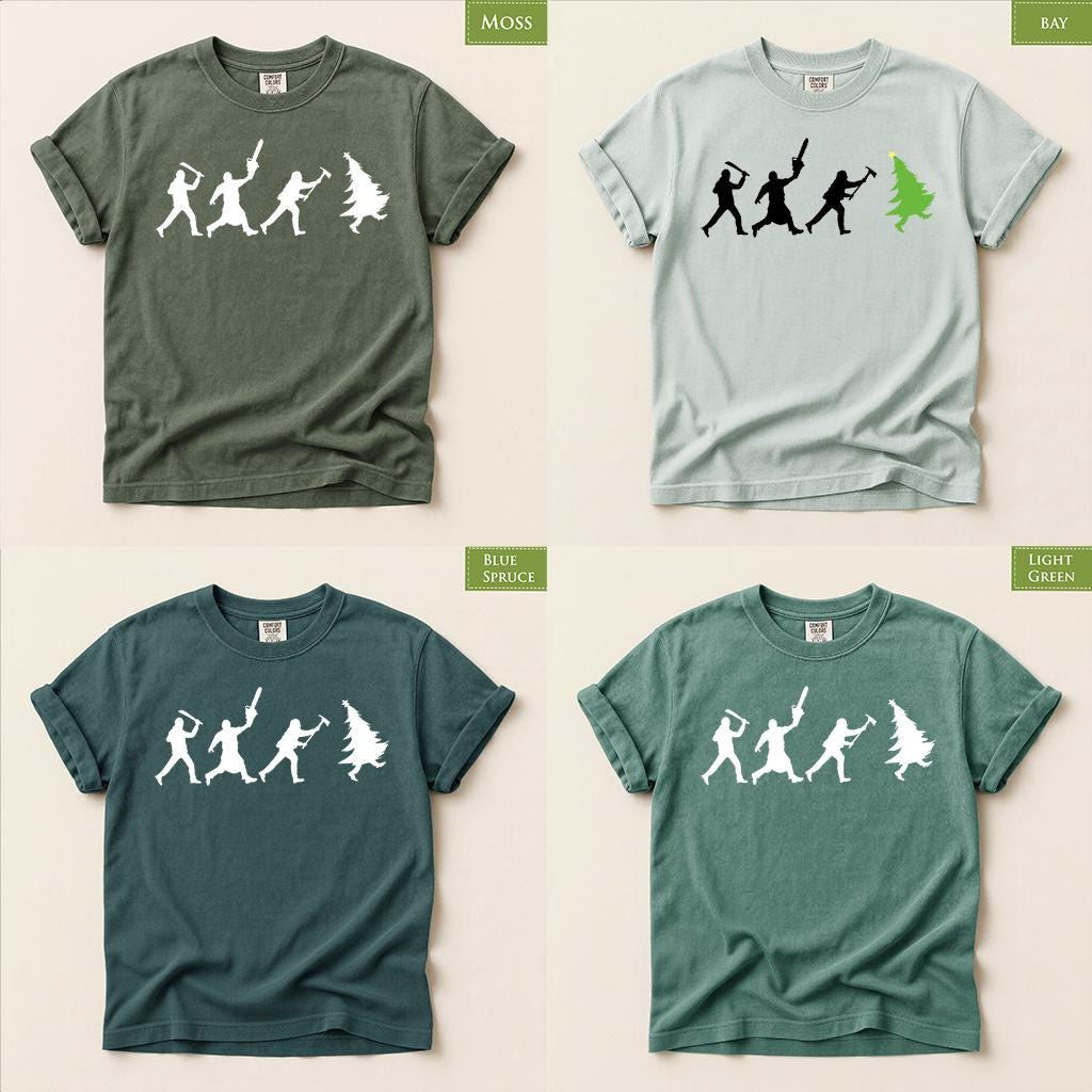 Comfort Colors® Christmas Tree Warrior Shirt, Funny Holiday Tee, Christmas Tree Graphic, Festive Winter Gift