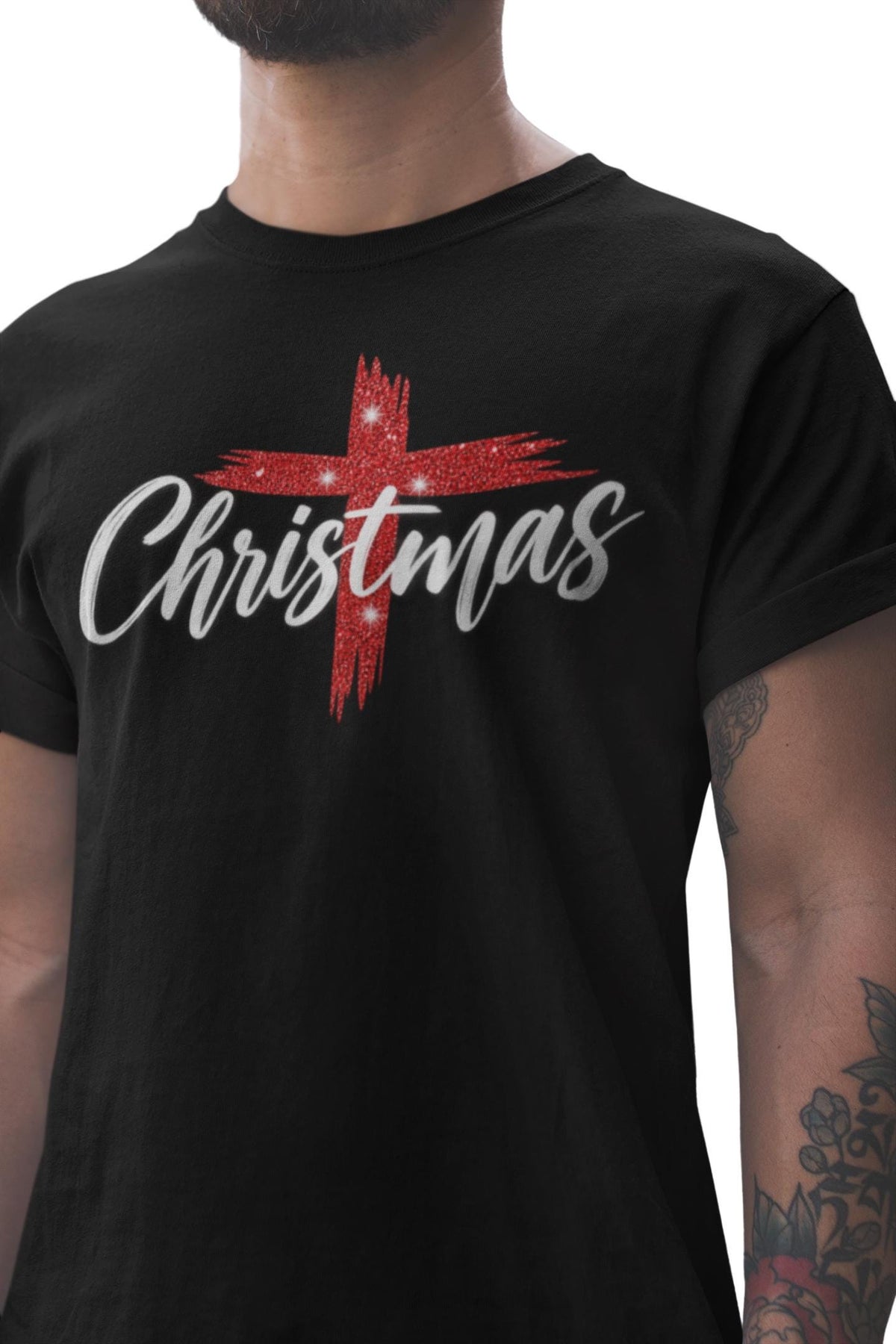 Comfort Colors® Christian Christmas Shirt, Christmas Cross Tee, Religious Holiday Shirt, Faith XMas Gift
