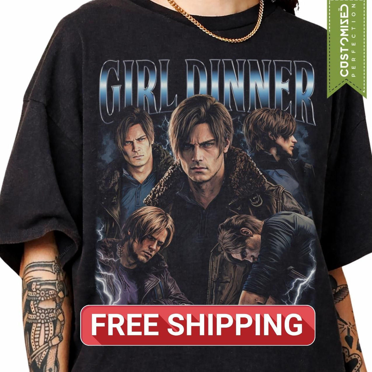 Girl Dinner Leon Kennedy Comfort Colors® Shirt, Resident Evil Tee, Requiem RE9 Fan Gift