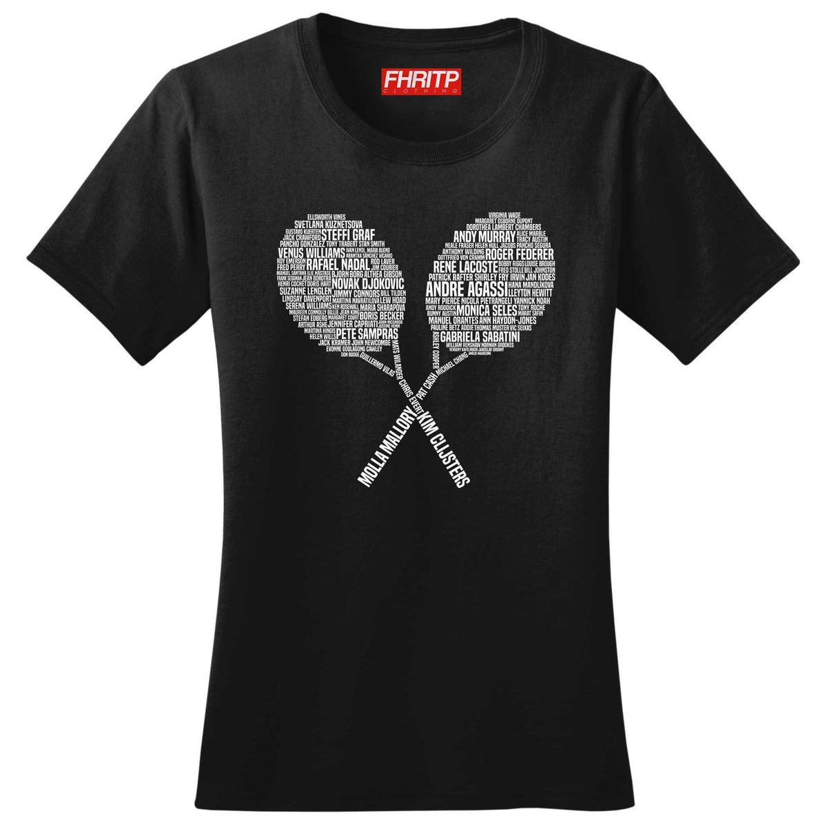 Ladies Tennis Legends Champions Player Tribute T shirt Tee Top T-shirt