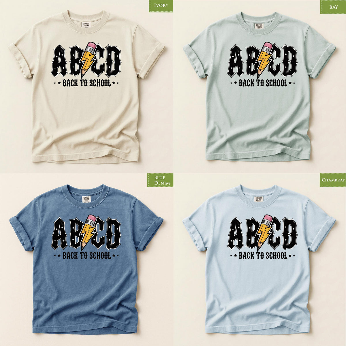 Comfort Colors® ABCD Back to School Shirt, Funny Teacher Student Rock Tee, BTS Graphic First Day Top