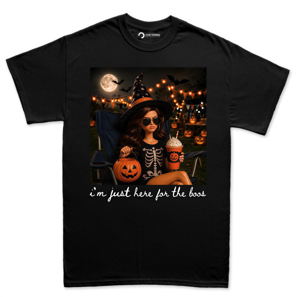 Im Just Here For The Boos Shirt, Witch Hat Halloween T-Shirt, Skeleton Costume Hoodie, Pumpkin Patch Fall Sweatshirt, Halloween Tee Gift