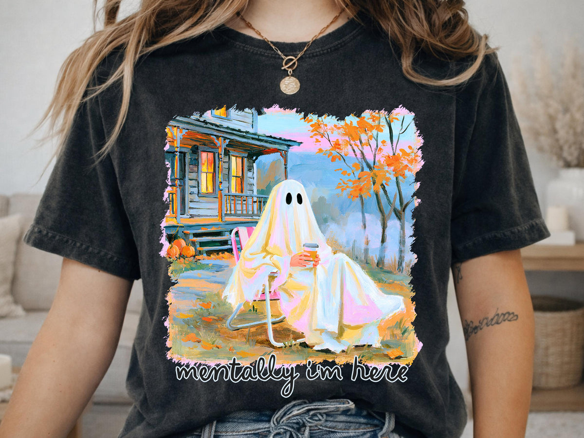 Comfort Colors® Ghost Halloween Graphic Tee, Spooky Pumpkin Shirt, Fall Autumn Apparel Gift
