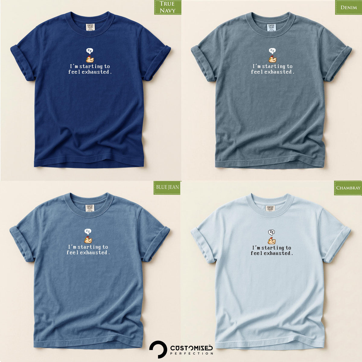 Stardew Valley Chicken Comfort Colors® Shirt, Feeling Exhausted Gamer Tee