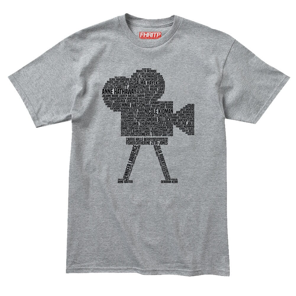 Mens Movie Actress Film Star Legends Camera Tribute T shirt Tee Top T-shirt