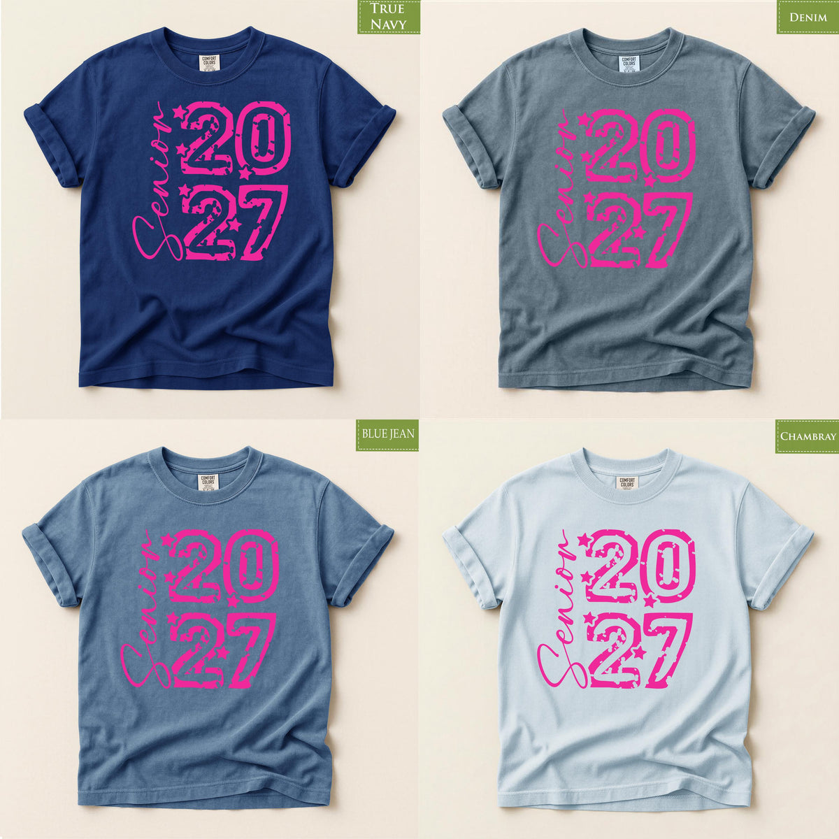 Comfort Colors® Senior 2027 Shirt, Back to School Class of 2027 Graduation Tee, Senior Year Gift Top