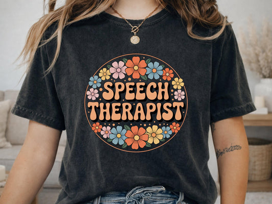 Speech Therapist Shirt | Retro Floral SLP Hoodie | Speech Language Gift