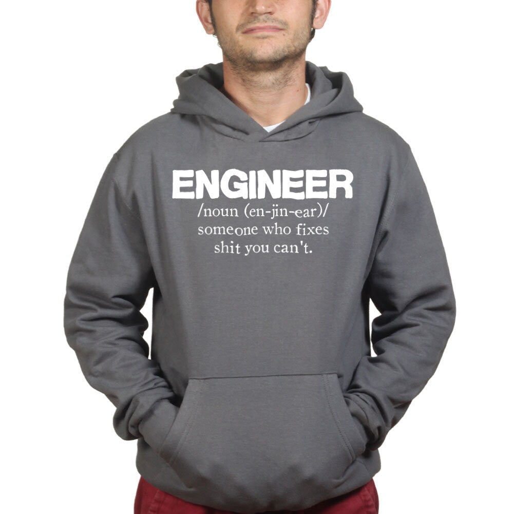 Engineer Engineering Definition Lathe Who Fixes Funny  Hoodie