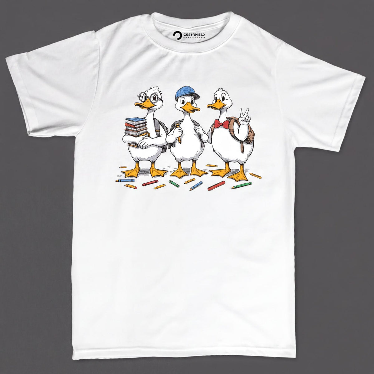 Funny Goose Back to School Shirt, Cute Duck Teacher Student First Day Graphic Tee, BTS Top