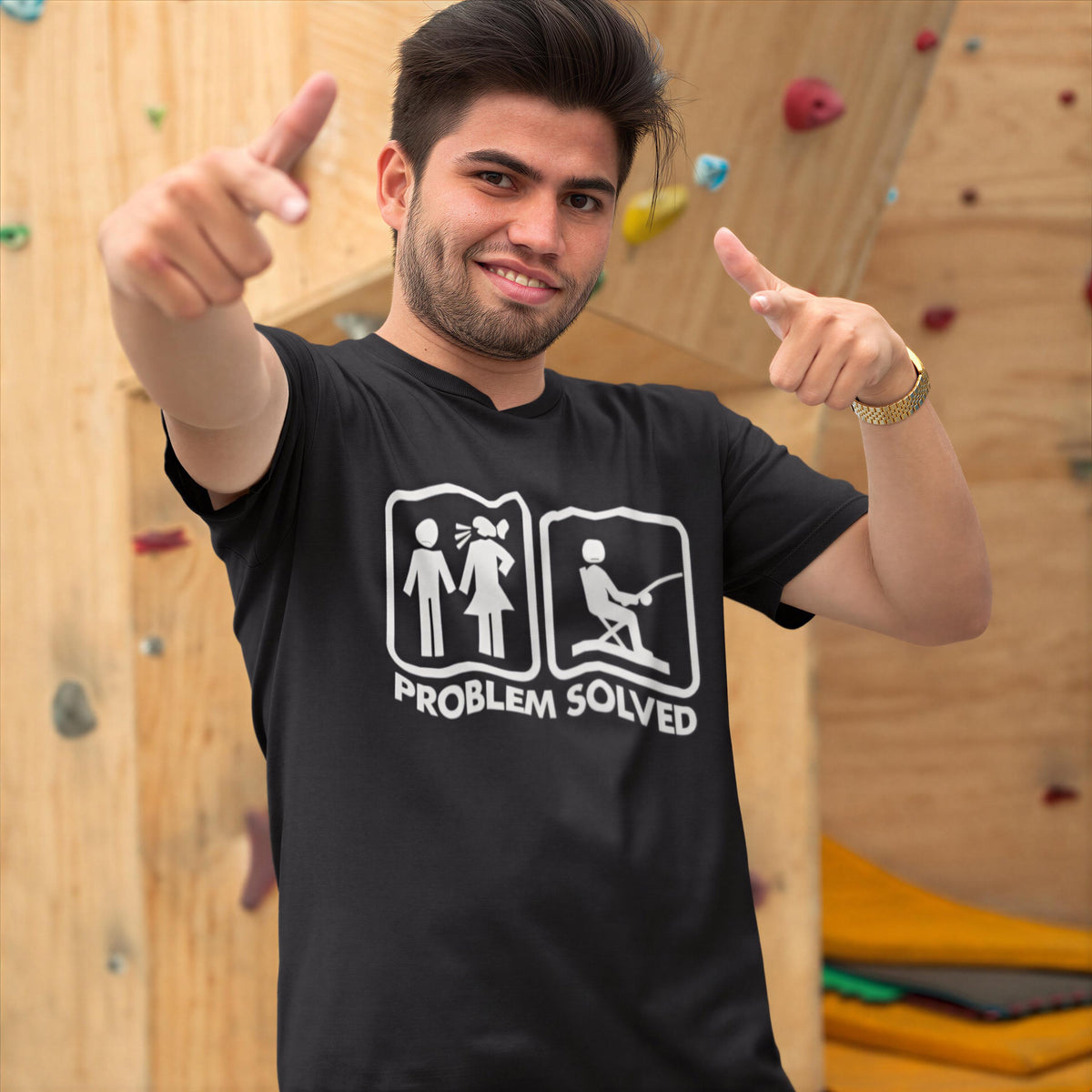 Funny Fishing Shirt for Men, Problem Solved Tee, Fishermen Angler Gift