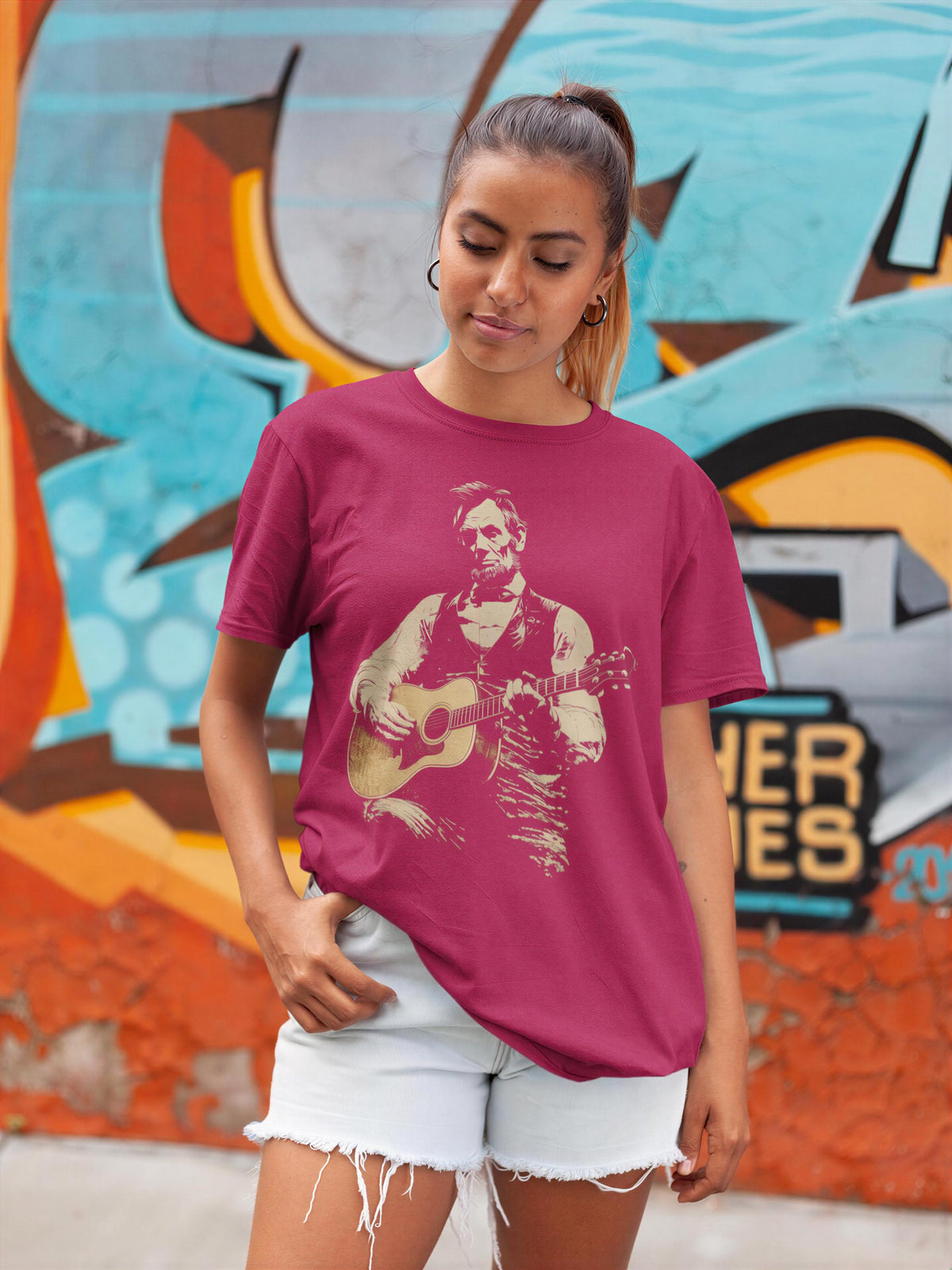 Comfort Colors® Acoustic Guitar Shirt, President Abraham Lincoln T-Shirt, Retro Political Humor Tee