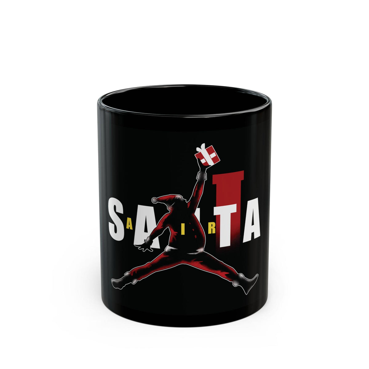 Air Santa Christmas Gift Mug, Black Santa, Basketball Christmas Mug, Holiday Cheer, Gift for Coffee Lovers, Christmas Decor, 11oz & 15oz