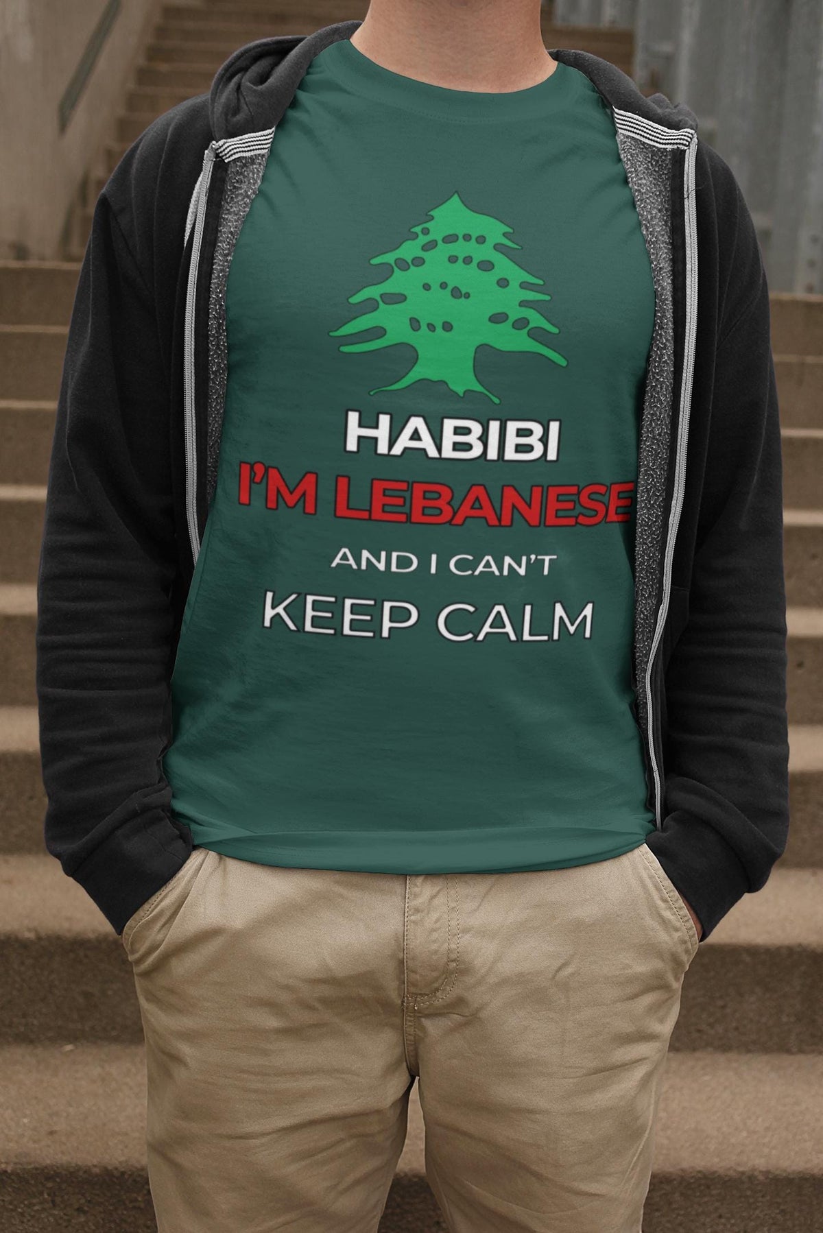 Lebanon Flag Shirt, Comfort Colors® Habibi Design Tee - Lebanese Pride Graphic Top, Cedar Tree Tshirt
