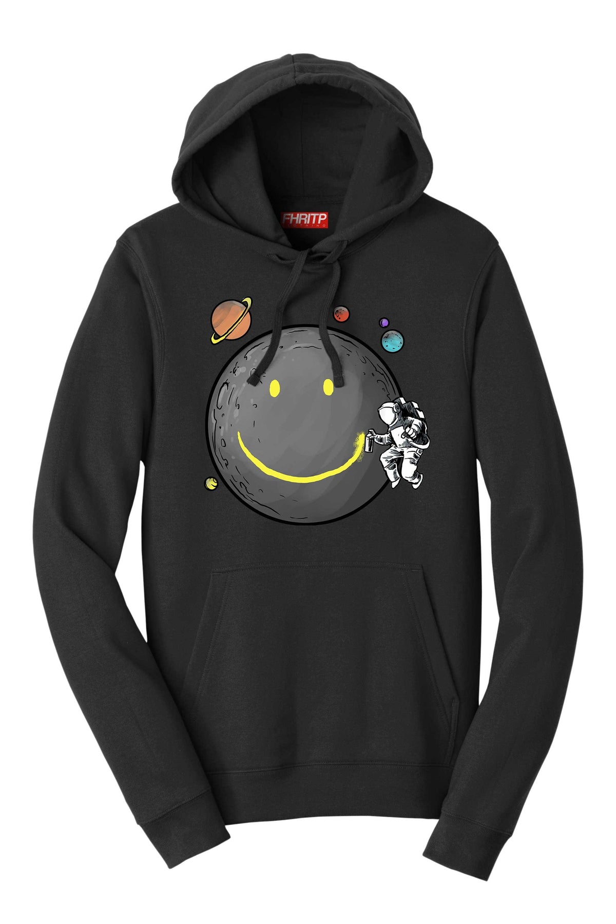 Smiley Moon Astronaut Funkalicious Graffiti Spoof Funny Hoodie