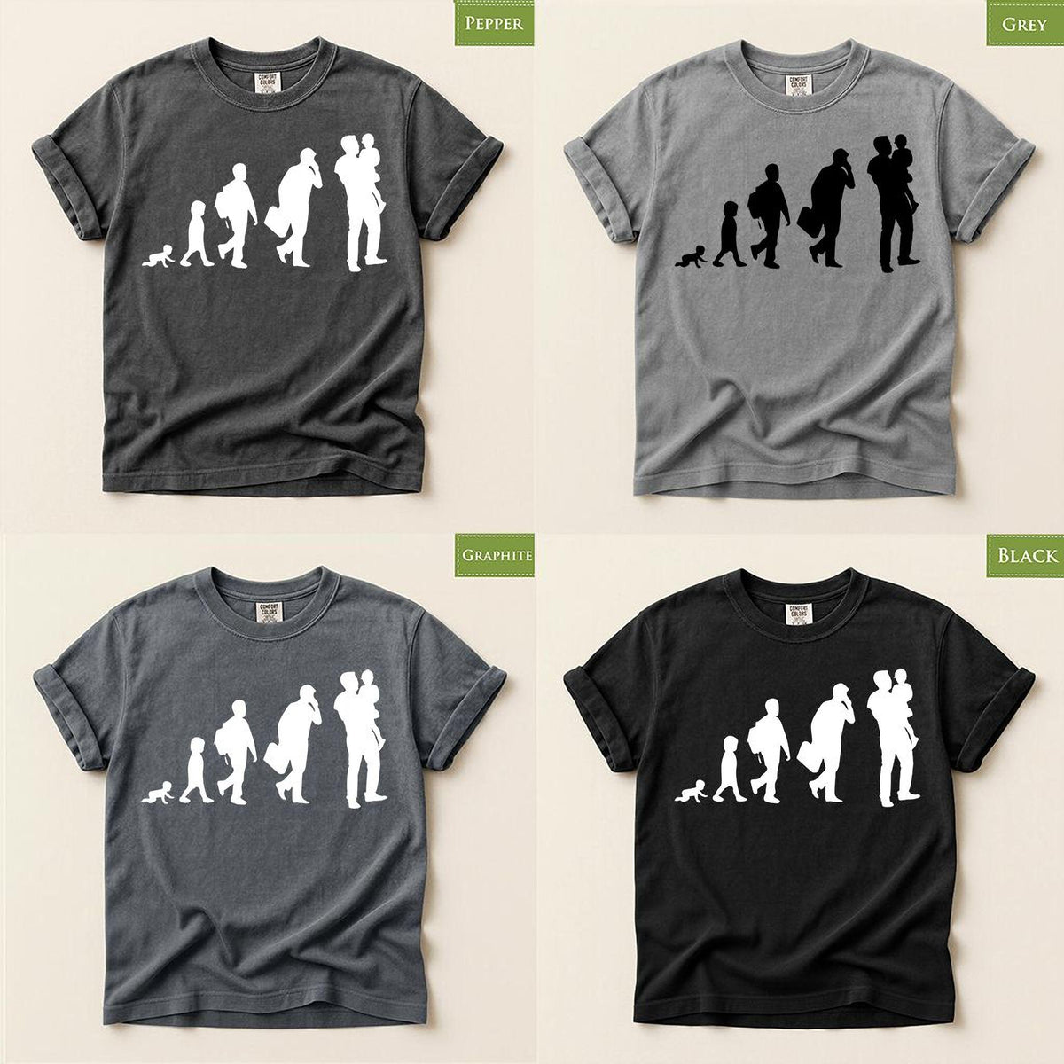 Evolution Of Dad Father's Day Gift for Daddy Birthday Mens T shirt Tee Top T-shirt - R1981
