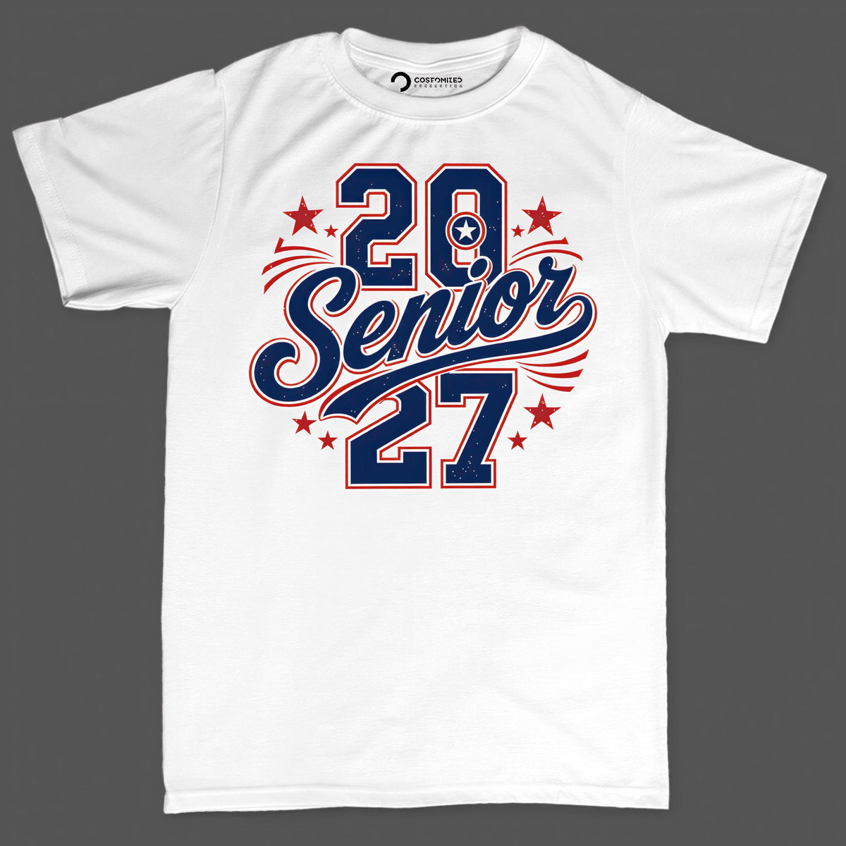 Patriotic Senior 2027 Shirt, Class of 2027 Script T-Shirt, Red White Blue Senior Hoodie, Americana Grad Sweatshirt, Stars Senior Tee Gift