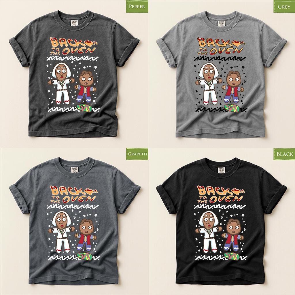 Comfort Colors® Back to the Oven Christmas Shirt, Funny Gingerbread Holiday Tee, Retro Christmas Graphic, Festive Gift