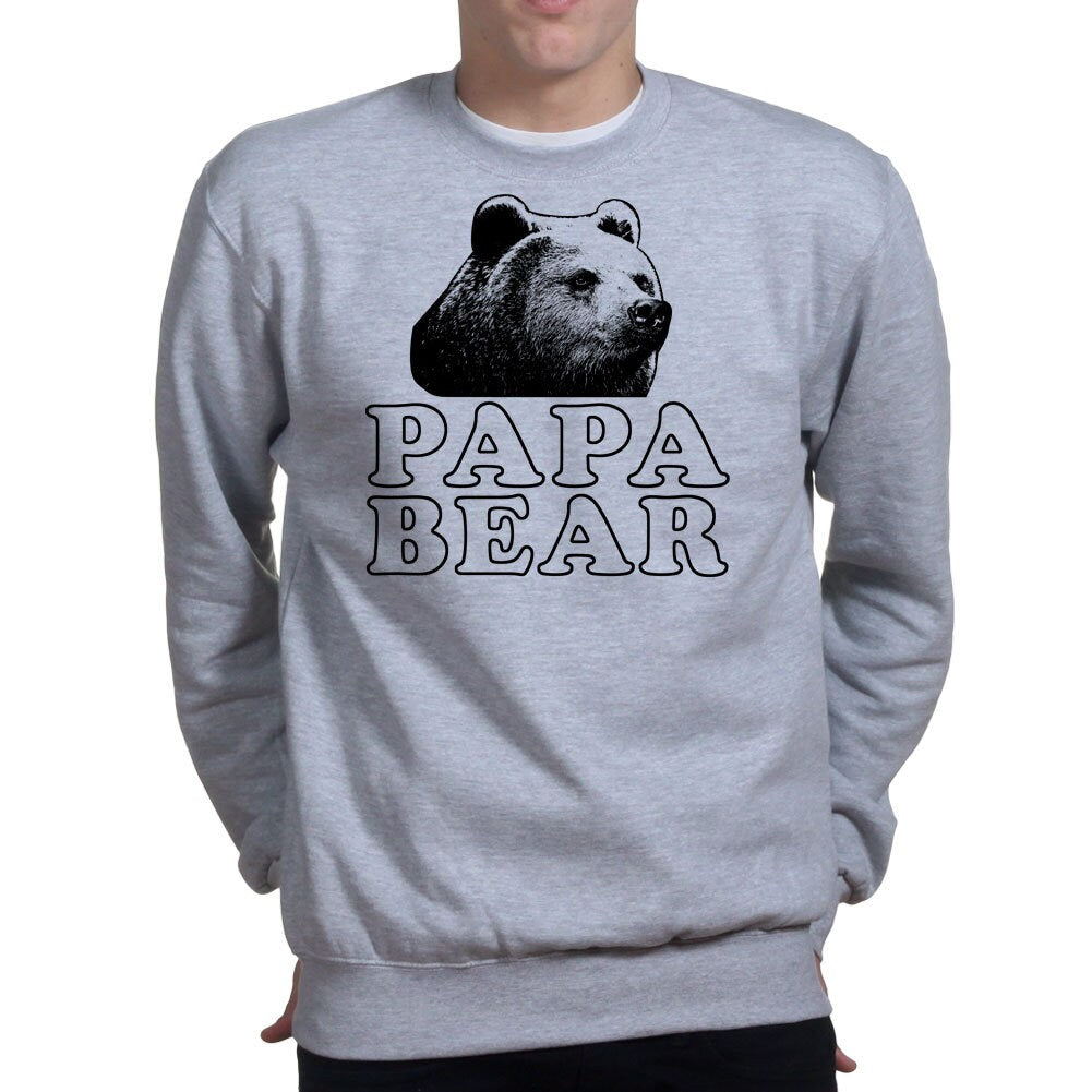 Papa Bear Fathers Day Gift For Dad Daddy Funny Sweatshirt - R1634