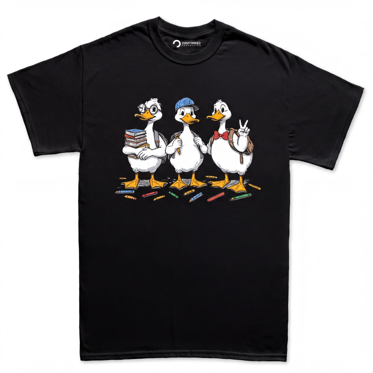 Funny Goose Back to School Shirt, Cute Duck Teacher Student First Day Graphic Tee, BTS Top