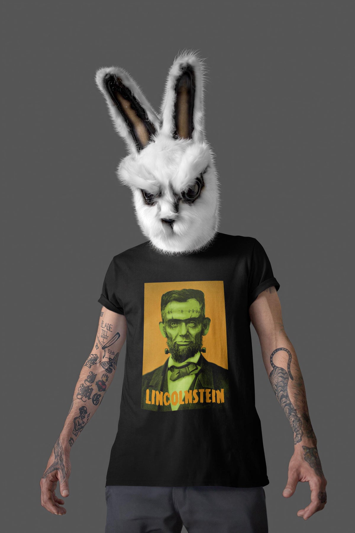 Comfort Colors® Frankenstein Halloween Graphic Tee, Scary Abraham Lincoln Top, The Monster Shirt