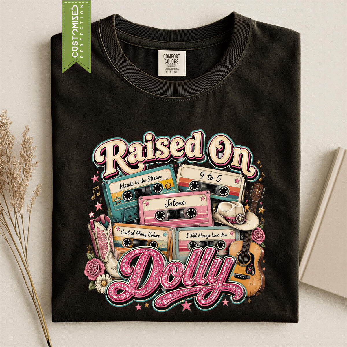 Comfort Colors® Raised On Dolly Parton Country Shirt, Retro Cassette Tape TShirt, Jolene 9 To 5 Country Music Tee, Dolly Parton  Gift Idea