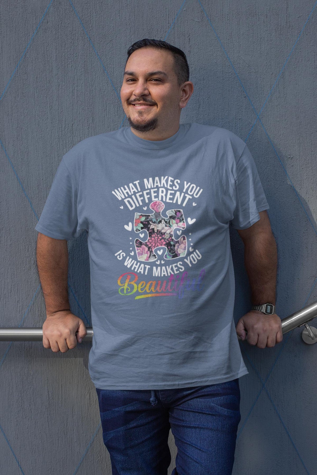 Comfort Colors® Autism Awareness Shirt, Floral Puzzle Piece Tee, Neurodiversity Teacher Gift