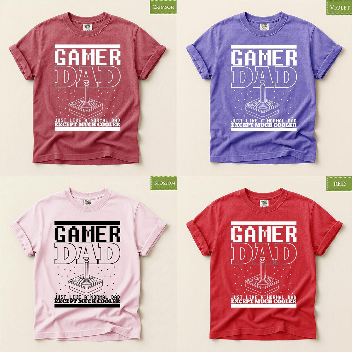 Funny Gamer Dad Shirt - Retro Style Comfort Colors® Tee, Gaming Gift for Papa