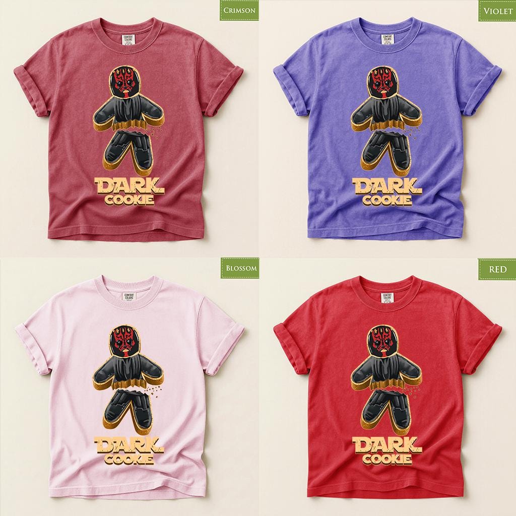 Comfort Colors® Dark Cookie Christmas Shirt, Funny Gingerbread Tee, Dark Holiday Graphic, Christmas Gift