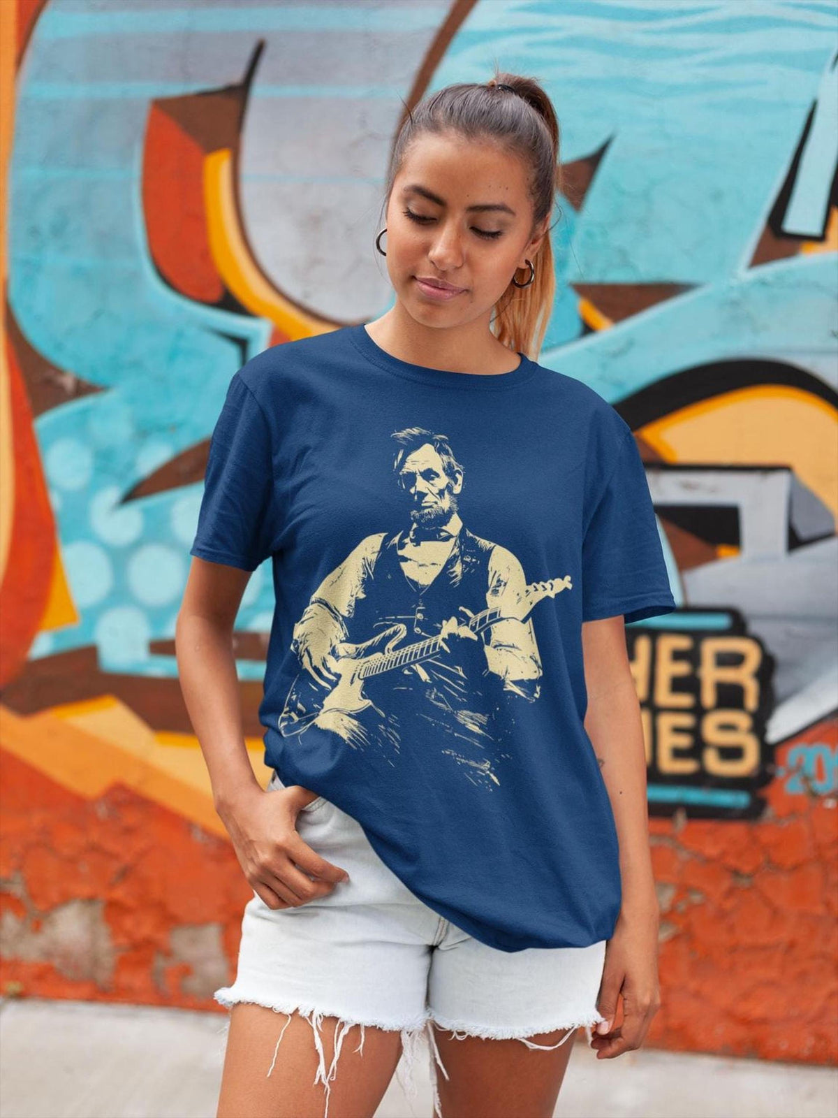 Abraham Lincoln Guitar Tee: Retro Music Shirt, Politics Humor Gift