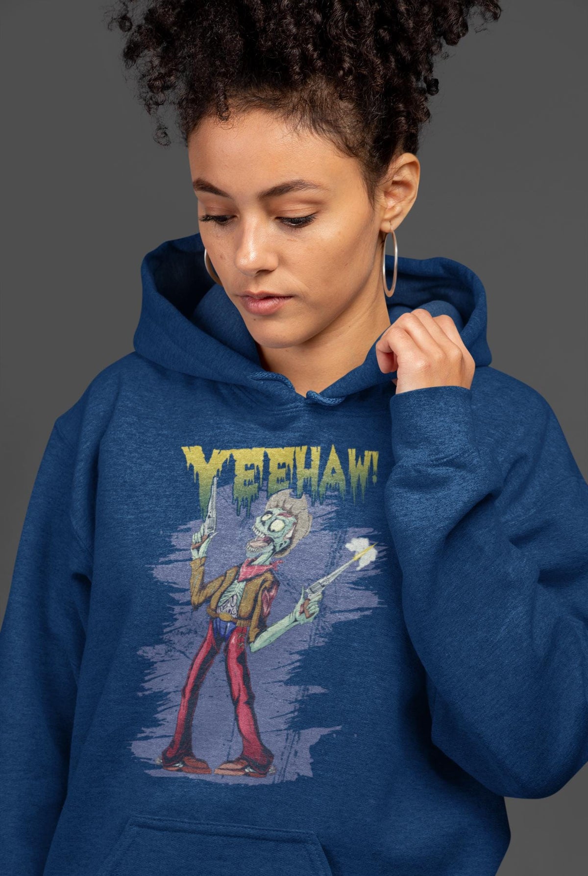 Zombie Cowboy Yeehaw Shirt, Undead Western Halloween T-Shirt, Funny Zombie Cowboy Hoodie, Distressed Western Sweatshirt, Halloween Tee Gift