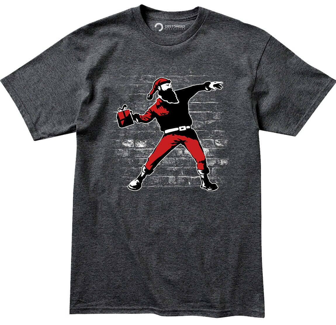 Funny Christmas Mens Shirt, Banksy Street Art Mens Shirt, Christmas Vacation Shirt, Printable Art Banksy T-shirt, Banksy Santa Shirt For Men